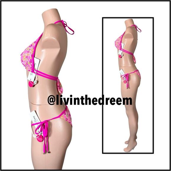 Beach Bunny Ella Triangle Top DD & Thong Bottom M or XL $216 - Picture 5 of 13